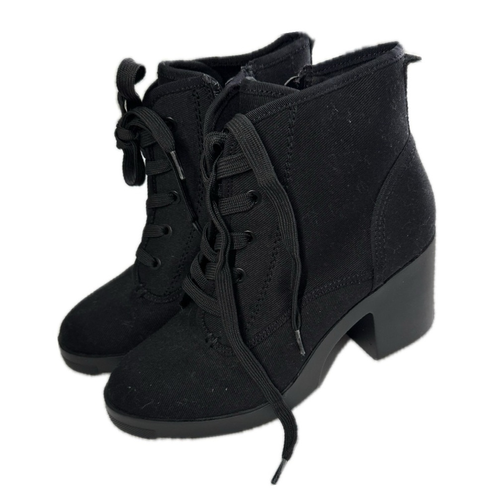 Call It Spring Black Boots, Size 8, 3 1/2 Chunky Heel - Picture 2 of 3